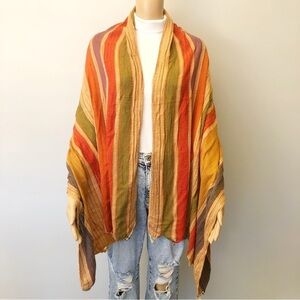 Vintage Colorful Artsy Soft Boho Festival Hippie Multicolored Soft Winter Scarf.
